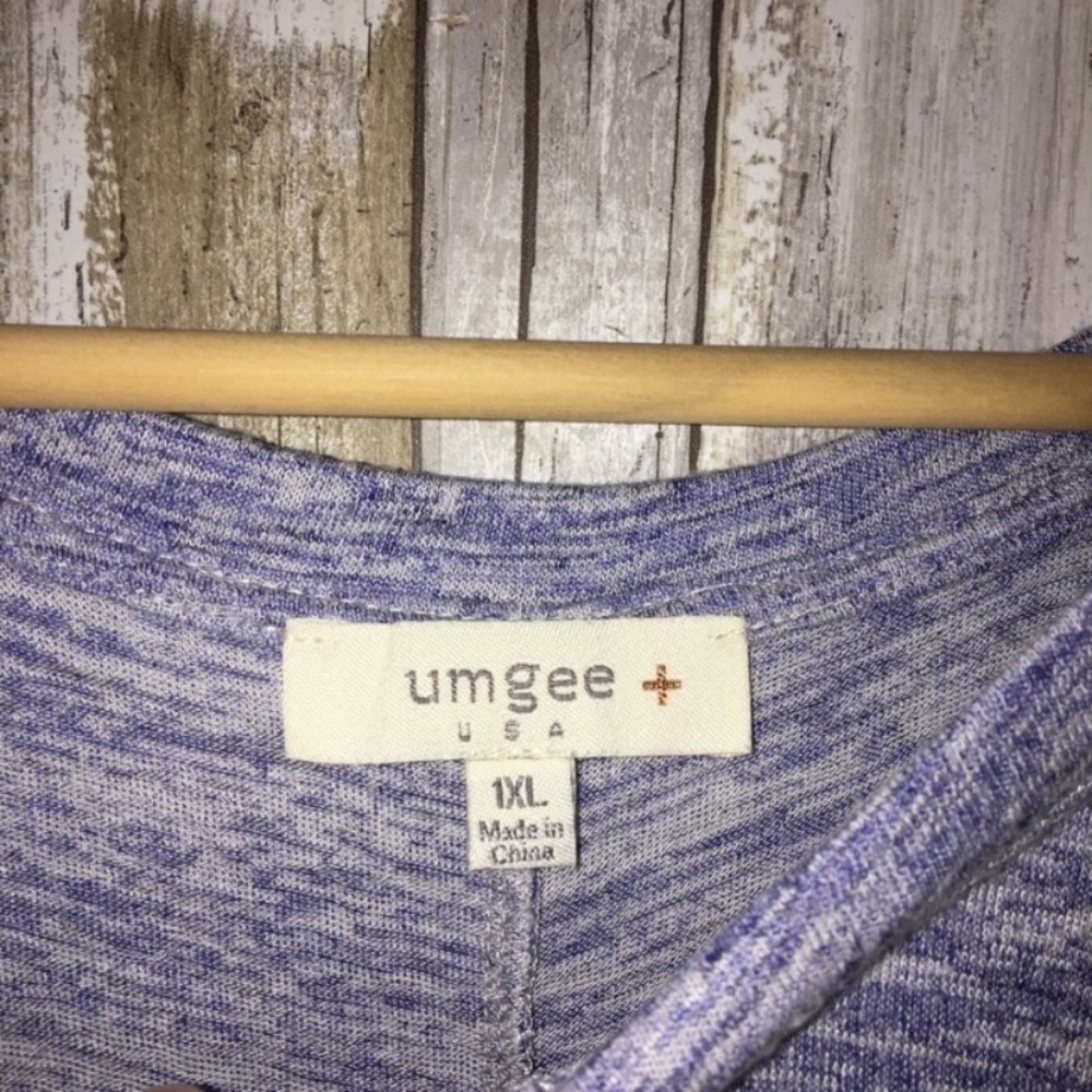 Umgee Purple Oversized Lace Side High Low Blouse - Picture 5 of 5